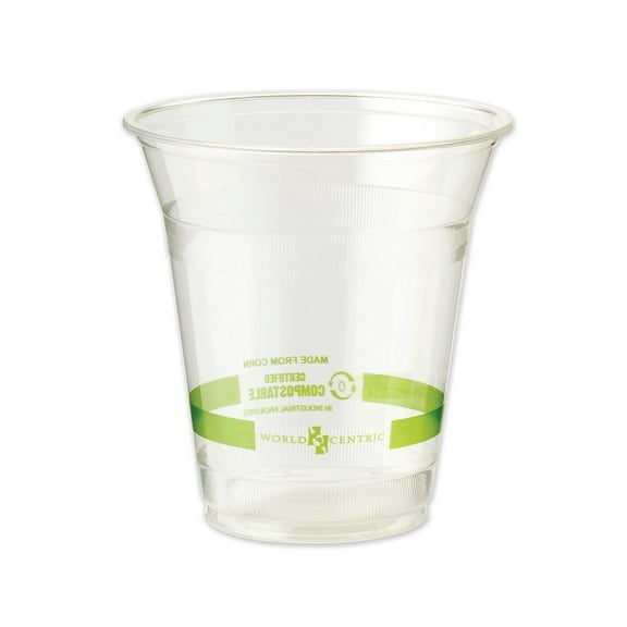 World Centric® PLA Clear Cold Cups, 12 oz, Plastic, Clear, 1,000/Carton CPCS12