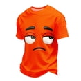 thumbnail image 5 of Dolkfu Orange Men'S&nbsp;Shirts Short Sleeve Crew Neck Novelty Pull-On Tops Graphic Prints Funny Modern T-Shirts Orange,Xl, 5 of 5