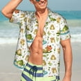 thumbnail image 7 of Xecao Cute Frog Print Hawaiian shirt - A Stylish Short-Sleeve Button-Down for Men, Perfect for Casual Beach and Tropical Outings.,X-Large, 7 of 7