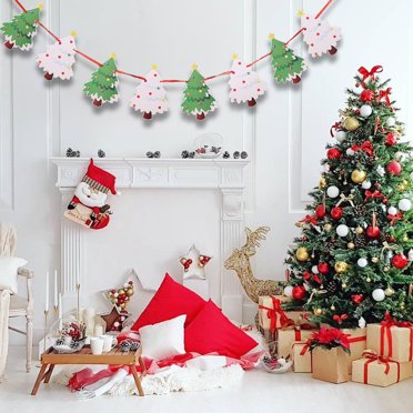 YIMWNYI Christmas Decorations Bunting Banners, Holiday Garlands, Indoor Outdoor Decor, Santa Reindeer Wreaths, Festive Paper Flags, Christmas Party Supplies