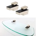 thumbnail image 2 of Langgg 2pcs Solid Metal Adjustable Wood Glass Shelf Bracket Wall Mount Brushed Glass Clamp for 3-15mm, 2 of 6