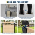 thumbnail image 6 of 2-pack 6FT No-Dig Fence Post for Privacy Panels, Heavy Duty Adjustable Matte Black Metal Post for Hard Surface Mount, 6 of 7