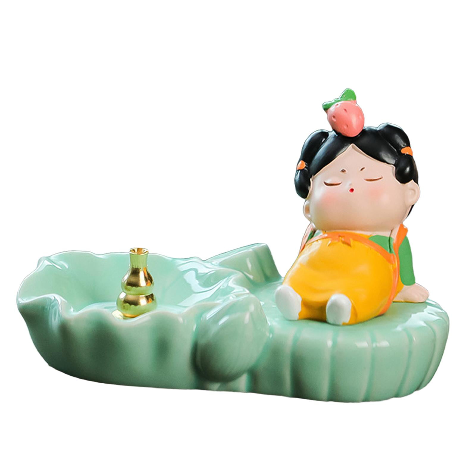 WLPZXP Coil Incense Burner Chinese Tang Girl Statue Incense Stick Holder for Farmhouse With Strawberry