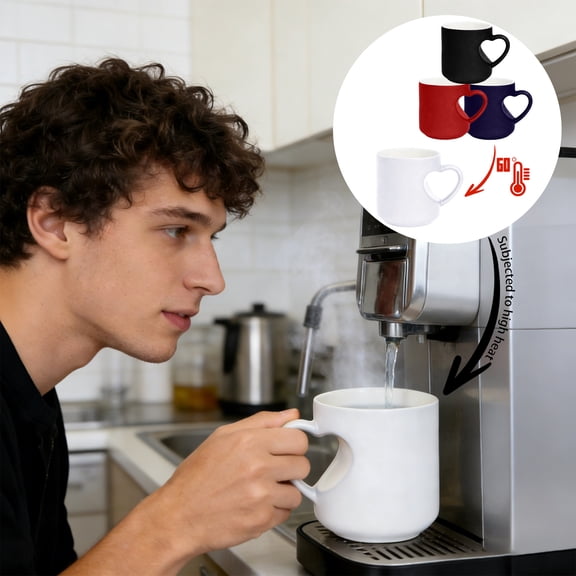 Heart-Shaped Color Changing Magic Ceramic Mug, 11 oz Thermochromic Magic Reveal Design, Fun Novelty Coffee Cup for Valentine's Day, Christmas and Mother's Day Gifts,Hot Pink