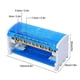 thumbnail image 4 of Caja de distribución de terminales, kit de bloque de terminales de riel DIN monofásico de 2 niveles con cubierta antipolvo transparente, circuitos positivos y negativos comunes para electricidad, 4 of 5