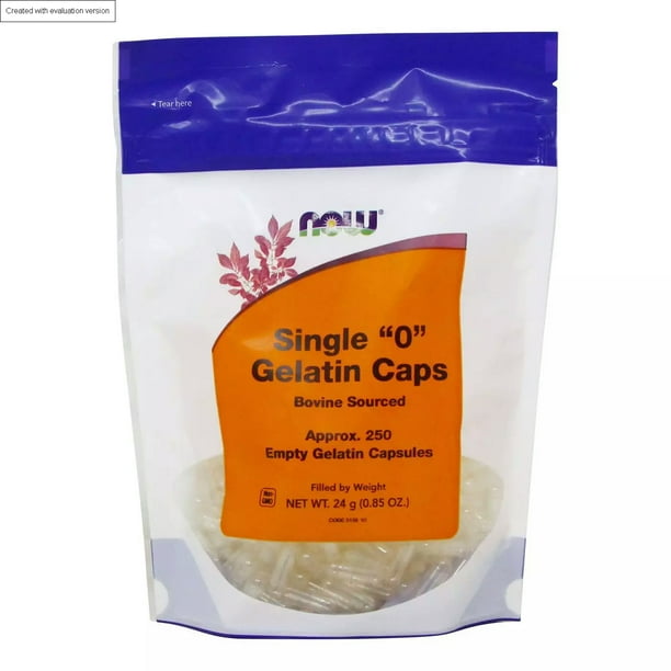 Now Foods Single 0 Gelatin Caps 250 Caps