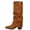 Brown, variant on RotHome Women Thigh High Boots Wide Calf Chunky High Heel Pointed Toe Fold Over Boot Fashion Fall Winter Tall Pull On Knee High Boots for Women