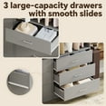 thumbnail image 4 of Aheaplus Set of 2 Closet Systems: 6 Wood Drawers + 2 Hanging Rods + 2 Shelves, Freestanding Walk-in Closet Organizer, 48x15x80 Inch, Heavy Duty,Gray, 4 of 5