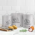 thumbnail image 2 of Kook 3-Pc Garlic, Onion and Potato Storage Kitchen Shelf Canister Set, Slate Gray, 2 of 8