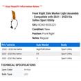 thumbnail image 2 of Front Right Side Marker Light Assembly - Compatible with 2021 - 2023 Kia Seltos Sport Utility 2022, 2 of 2