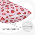 thumbnail image 3 of Lsque Hand Drawn Strawberry Pattern Pillow Case – Soft & Cozy Throw Pillow Cover, Hypoallergenic Cushion Case for Sleeping Women with Envelope Closure-16"x24", 3 of 6