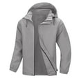 thumbnail image 3 of Summer Autumn Mens Rain Jacket Raincoat Windbreaker Running Waterproof Lightweight Packable with Hood Travel Hiking Cycling Functional Side Pockets Solid Color Mens Jackets, 3 of 10
