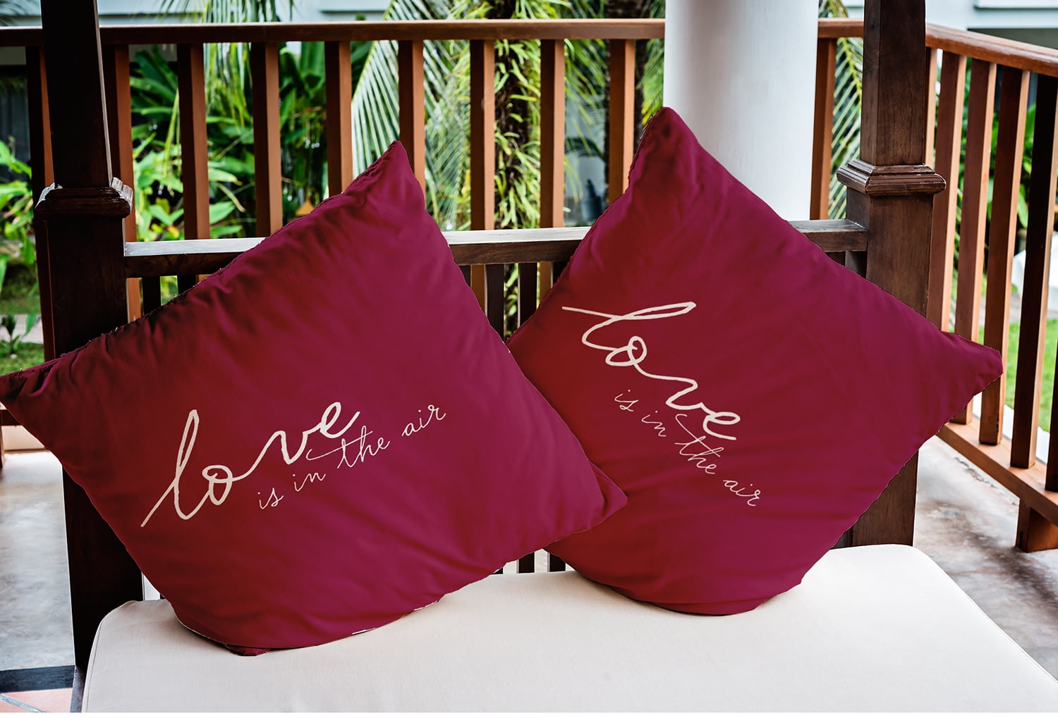 20"x20" Simply Daisy Valentines Love in the Air Poly Indoor/Outdoor Pillow, Magenta Qty 1
