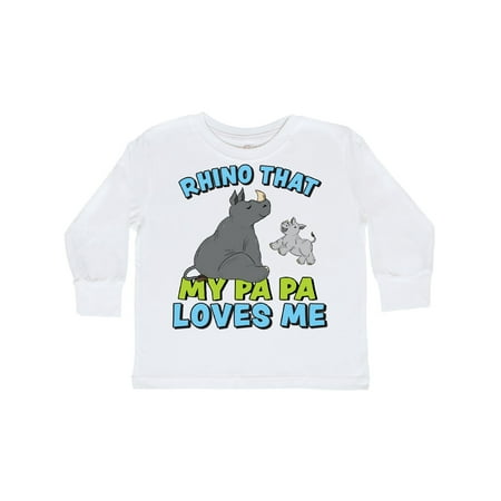 

Inktastic Rhino That My Papa Loves Me with Cute Rhinos Gift Toddler Boy or Toddler Girl Long Sleeve T-Shirt