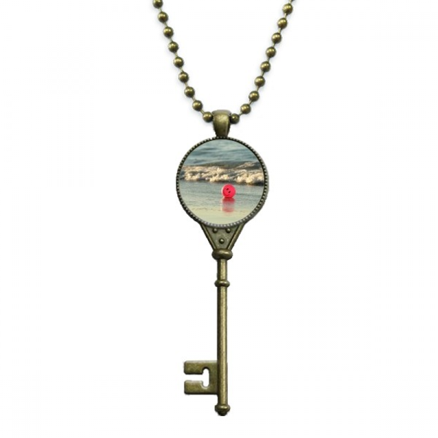 ocean sand beach cara sonriente foto llavero collar colgante bandeja cadena embellecida Unbranded M