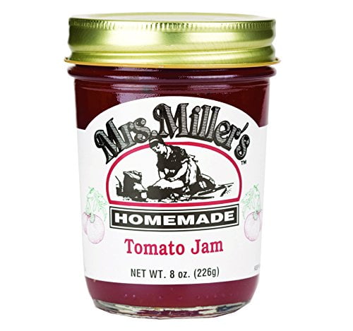 Mrs. Miller's Jam & Jelly Ultra Variety Pack: Tomato Jam, Dutch Apple Jam, Rhubarb-Strawberry Jam, Hot Pepper Jelly, Boysenberry Jam, Red Raspberry Jam (1 Jar of Each)