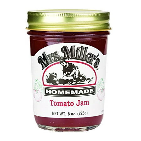 Mrs. Miller's Jam & Jelly Ultra Variety Pack: Tomato Jam, Dutch Apple Jam, Rhubarb-Strawberry Jam, Hot Pepper Jelly, Boysenberry Jam, Red Raspberry Jam (1 Jar of