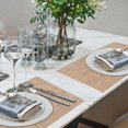 thumbnail image 6 of Placemats for Dining Table Set of 6 Woven Vinyl Plastic Place Mats Non-Slip Heat Insulation Stain Resistant Table Mats Washable Easy Clean Placemats (Linen Yellow), 6 of 6