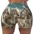 thumbnail image 2 of Salouo Roman Chariot Horse Race Print Women's Athletic Shorts,Booty Shorts Biker Shorts High Waisted Elastic Workout Shorts for Yoga Gym Running Sports-Small, 2 of 8