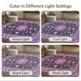 thumbnail image 7 of ODIKA 3'x5' Washable Throw Rug Purple Plum Motif Vintage Frame Pink Mauve Distressed Boho Grey for Entryway, Kitchen, Mudroom, Stain Resistant, Low Profile, Non-Slip, 7 of 7
