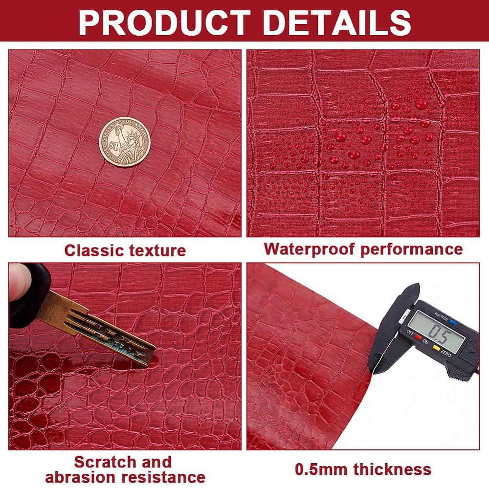 PVC Imitation Leather Fabric DIY Craft Red 1370x0.5mm 1 yard/pc