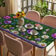 thumbnail image 3 of Spring Flowers Table Cloths for 3 Foot Rectangle Tables, Boho Botanical Budding Garden Florals Patio Waterproof Elastic Fitted Tablecloths, Washable Rectangular Table Cover for Camping, 3 of 8