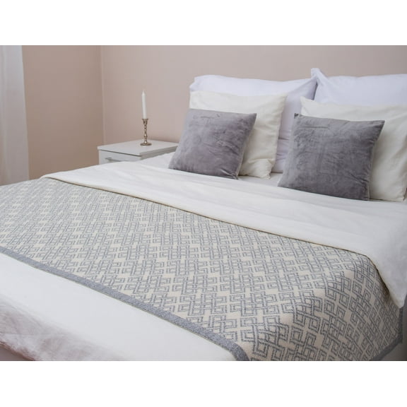 SAOL Wool Irish Bed Runner Celtic Heritage Bed Scarf Cover Made in Ireland