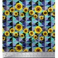 thumbnail image 1 of Soimoi Cotton Duck Fabric Check,Dot & Sunflower Flower Printed Craft Fabric by The Yard 56 Inch Wide, 1 of 1