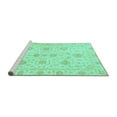thumbnail image 2 of Ahgly Company Machine Washable Indoor Rectangle Oriental Turquoise Blue Traditional Area Rugs, 2' x 5', 2 of 4