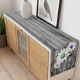 thumbnail image 4 of Vintage Daisy Table Runner - 60 Inch Long, Kitchen Dining Table Runner Dresser Scarves, Gray Farmhouse Botanical Floral Butterfly Farmhouse Decor for Coffee Tables Wedding Party Banquet, 4 of 8