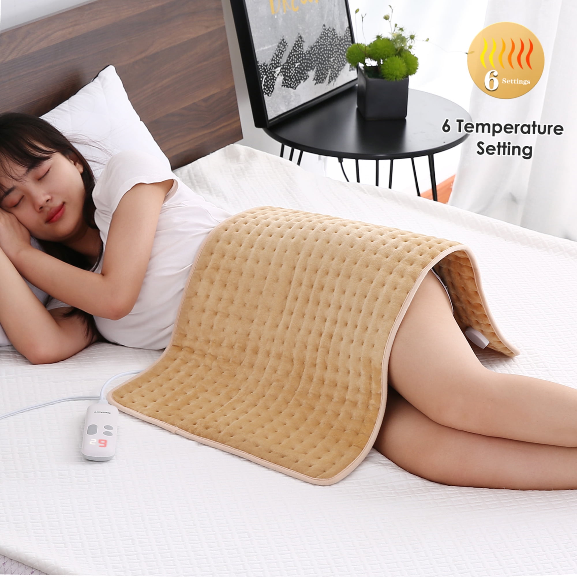 MaxKare Heating Pad 18''*33'' with Auto Shut-off, Yellow