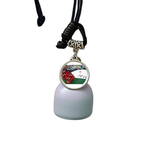 Chip Poker Dice Gambling Photo Wind Chimes Bell Car Pendant