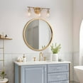 thumbnail image 5 of LNC Modern Gold Vanity Light, 3-Light Clear Glass Wall Fixture for Bathroom & Powder Room, 5 of 15
