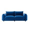 thumbnail image 6 of Loveseat Sofa, Velvet, Blue Navy, Modern Contemporary Urban Design, Living Lounge Room Hotel Lobby Hospitality, 6 of 7