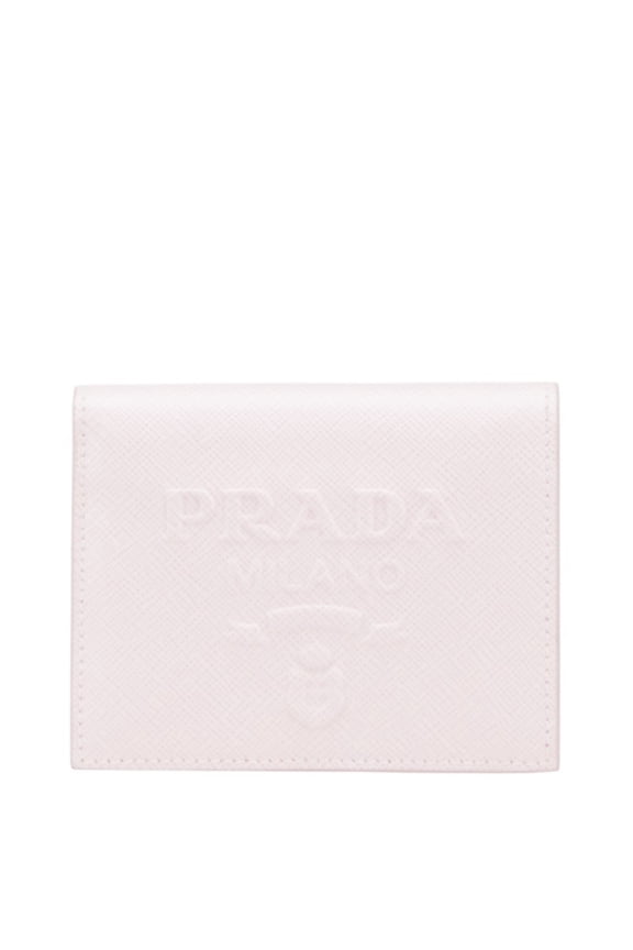 Pre-Owned Prada Embossed Logo Bifold Wallet in Pink Saffiano Leather for Women (Good)
