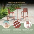 thumbnail image 4 of WestinTrends Playa 29.5" Outdoor Modern Polypropylene Plastic Patio Bar Height Stools (Set of 2), Red, 4 of 16