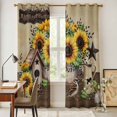 thumbnail image 5 of Kitchen Curtains 84 Inch Length 2 Panels, Farmhouse Sunflowers Grommets Window Treatment Curtain, Western Star Vintage Sparrows Thermal Curtains Drapes for Living Room/Bathroom, 5 of 9