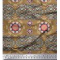 thumbnail image 1 of Soimoi Cotton Duck Fabric Floral Mandala Decor Fabric Printed Yard 56 Inch Wide, 1 of 3