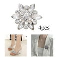 thumbnail image 5 of Yunhgft 4x Flower Shaped Rhinestone Buttons Bling Flatback Clothing Accessories Brooches 4 PCS Silver, 5 of 9