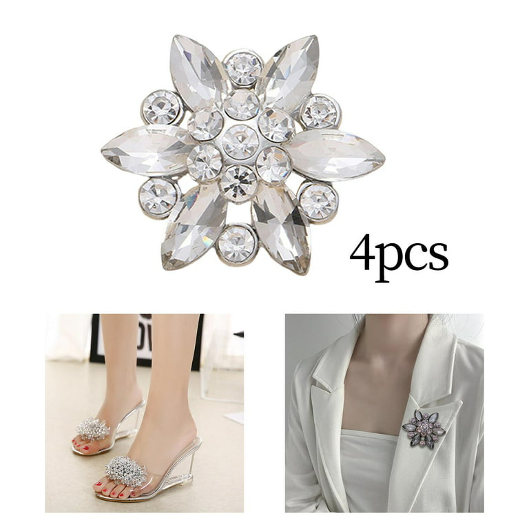4Pcs Rhinestone Buttons Crafting Jewelry Embellishments 