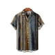 thumbnail image 4 of Qarigey Camisas de verano transpirables y fáciles de limpiar de poliéster para hombres, camisas hawaianas, cortas de verano, ligeras, Camisetas color café L, 4 of 6