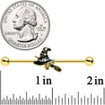 thumbnail image 2 of Body Candy Womens 14G PVD Surgical Steel Helix Hat Broom Witch Industrial Barbell 1 1/2, 2 of 3
