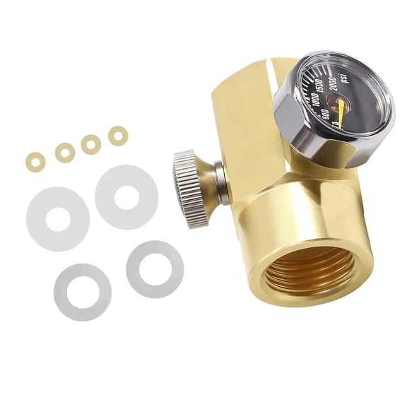 GROWTH TANK Adaptateur de Connecteur de Recharge CO2 pour Cylindre Accessoires Adaptateur CO2 Compact Pratique avec Manomètre de Pression 2000PSI Remplacement TR21 4 vers W21 8 14