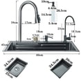 thumbnail image 2 of Matte Gray Stainless Steel Kitchen Sink Set Single Large Bowl Pull Out Mixer Taps Waste Kit 23.64inch Stainless Steel Kitchen Sink Set Single Large Bowl Pull Out Mixer Taps Waste Kit 23.64inch, 2 of 11