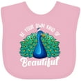 thumbnail image 3 of Inktastic Peacock Girls Baby Bib, 3 of 4
