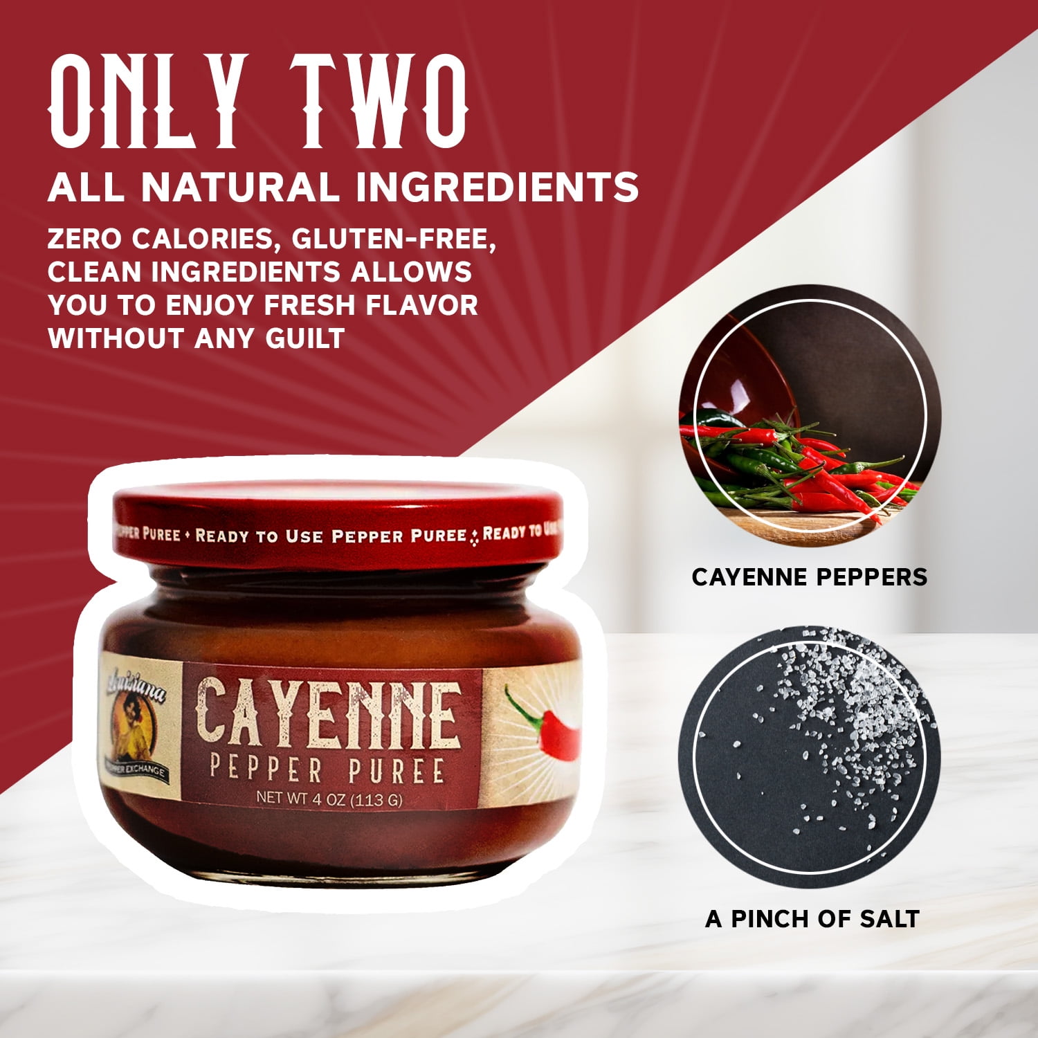 (3 pack) Louisiana Pepper Exchange 4oz Red Cayenne Pepper Puree Sauce