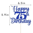 thumbnail image 3 of Cake topper Kaoenla Feliz 75.º cumpleaños azul con brillo, 3 of 7