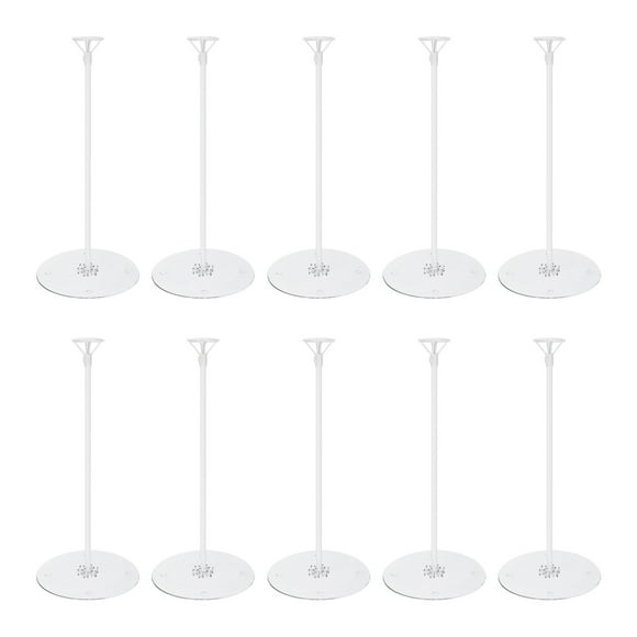 Unique Bargains 10 Sets Balloon Stands for Table, 15inch Balloon Sticks with Base Balloon Stand Holder Kit Plastic Balloon Centerpiece