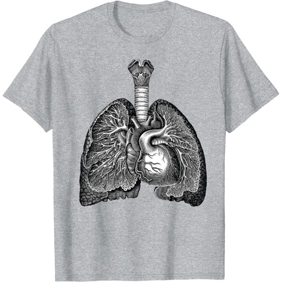 Human Internal Organs Lungs Heart Upper Body Anatomy T-Shirt