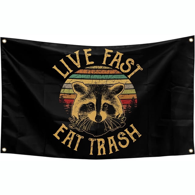 Tapestry Live Fast Eat Trash Pash Aesthetic para pared, 150 x 90 cm